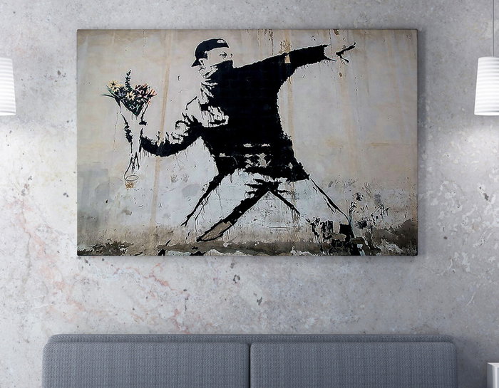 Wallity Cuadro sobre lienzo Rage, Flower Thrower (50 x 70 cm)